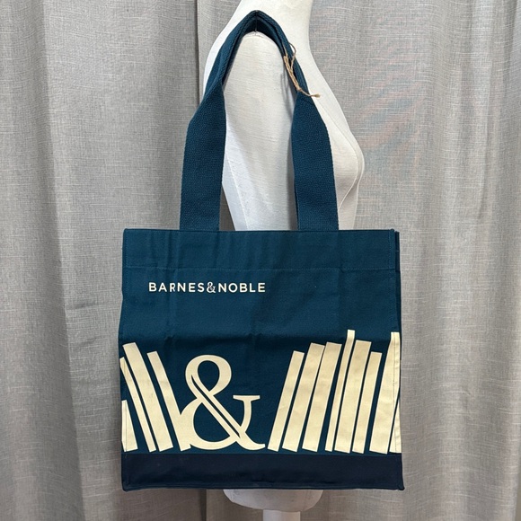 Barnes & Noble Handbags - NEW Barnes & Noble Cotton Tote “re-wrap” Fair Trade-Women Made Product-Teal